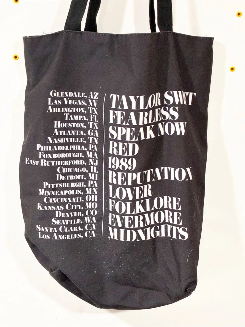 Taylor Swift Bag Eras Tour Black Book Tote Double Sided Graphics